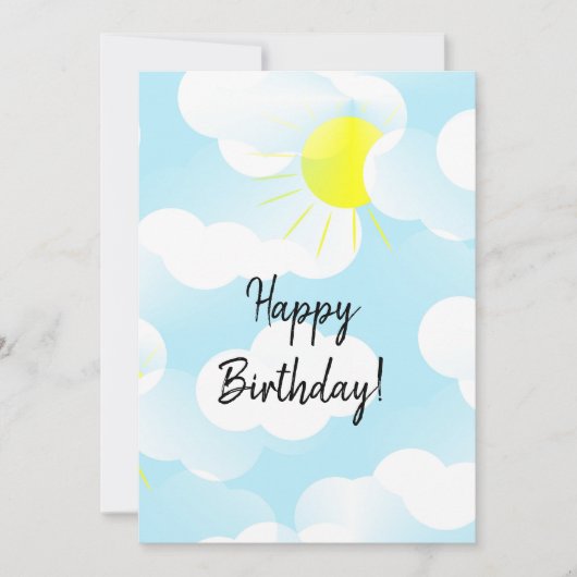 Sonnenblauer Sommerhimmel mit Wolken Geburtstagswü (Vorderseite)