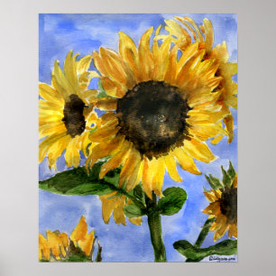 Sonnenblume 01 Aquarellbilder Kunst Poster