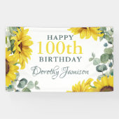 Sonnenblume 100. Geburtstagsparty Banner (Horizontal)