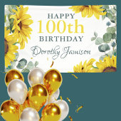 Sonnenblume 100. Geburtstagsparty Banner