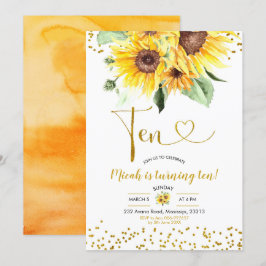 Sonnenblume 10. Geburtstag Einladung