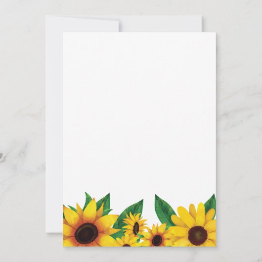 Sonnenblume 15. Geburtstag Einladung (Rückseite)