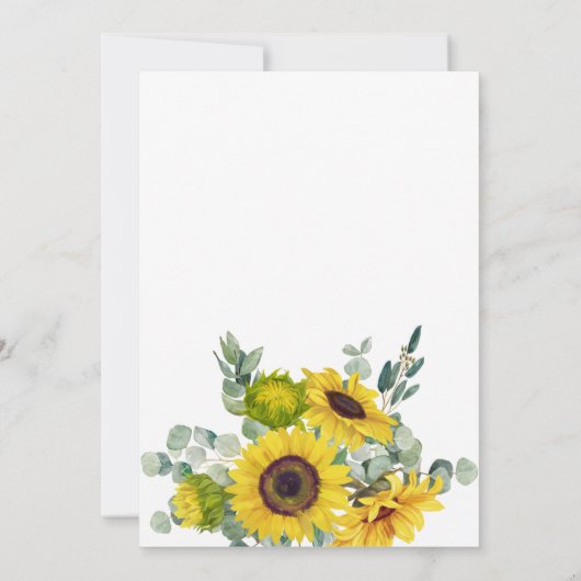 Sonnenblume 1. Geburtstag Einladung (Rückseite)