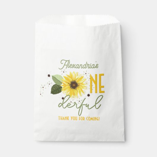 Sonnenblume 1. Geburtstag Geschenktütchen (Vorderseite)