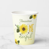 Sonnenblume 1. Geburtstag Pappbecher (Rückseite)