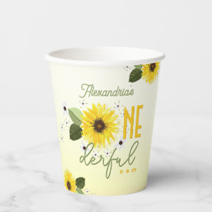 Sonnenblume 1. Geburtstag Pappbecher