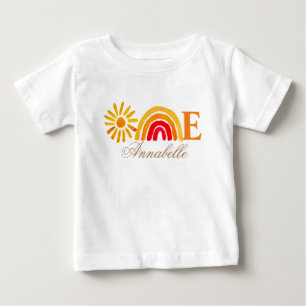 Sonnenblume 1. Geburtstag Wasserfarbe Gelbe Sonne Baby T-shirt