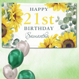 Sonnenblume 21. Geburtstag Party Banner