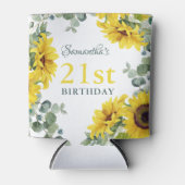 Sonnenblume 21. Geburtstag Party Dosenkühler (Vorderseite)