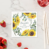 Sonnenblume 21. Geburtstag Party Serviette (Beispiel)