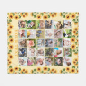 Sonnenblume 30 Foto Collage Personalisiert Fleecedecke (Vorderseite (Horizontal))