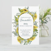 Sonnenblume 30. Geburtstag Einladung (Stehend Vorderseite)