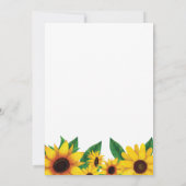 Sonnenblume 30. Geburtstag Einladung (Rückseite)