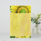 Sonnenblume 3 Wasserfarben Personalisiert Stationä Briefpapier (Stehend Vorderseite)