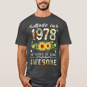 Sonnenblume 45. Geburtstagsgeschenke für Frauen, B T-Shirt