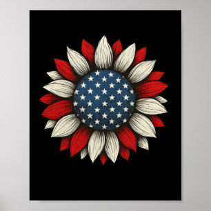 Sonnenblume 4. Juli Amerikanische Flagge Frauen Mä Poster