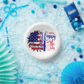 Sonnenblume 4. Juli Pappteller (Party)