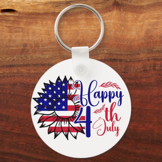 Sonnenblume 4. Juli Schlüsselanhänger (Rückseite)