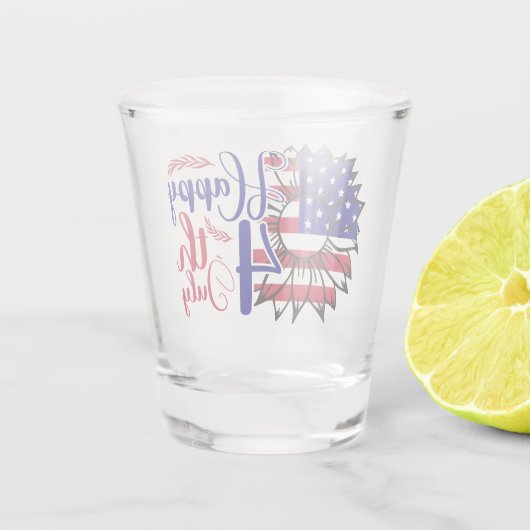 Sonnenblume 4. Juli Schnapsglas (Rückseite)