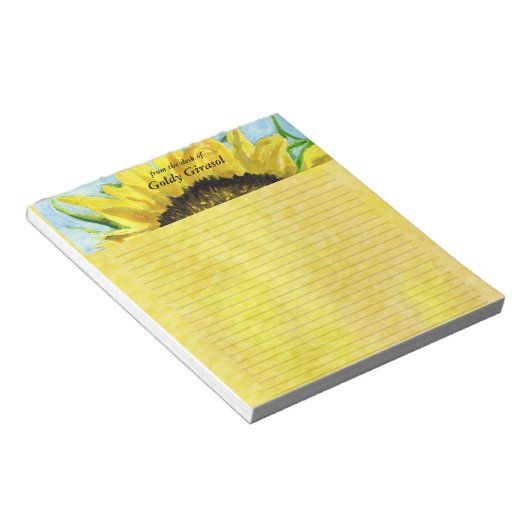 Sonnenblume 4 Wasserfarbe Notizblock (angewinkelt)