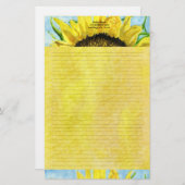 Sonnenblume 4 Wasserfarben Personalisiert Stationä Briefpapier (Vorne/Hinten)