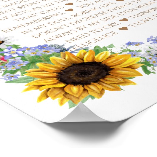 Sonnenblume 50 Dinge, die wir dir Liebe 50. Mama G Poster (Ecke)