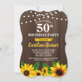 Sonnenblume 50. Geburtstag Einladung. Alter Einladung (Vorderseite)