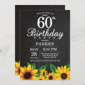 Sonnenblume 60. Geburtstag Einladung (Vorne/Hinten)