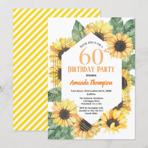 Sonnenblume 60. Geburtstagsfeier Frauen Einladung