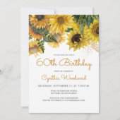 Sonnenblume 60. Geburtstagsparty Einladung (Vorderseite)