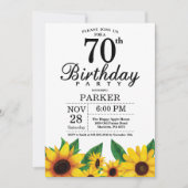 Sonnenblume 70. Geburtstag Einladung (Vorderseite)