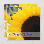 Sonnenblume 70. Geburtstagsparty Einladung (Vorne/Hinten)