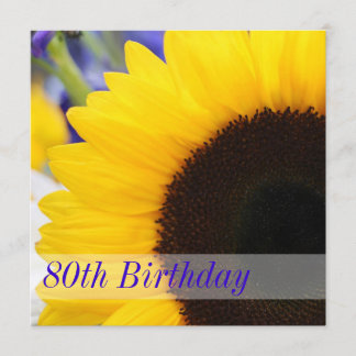 Sonnenblume-80. Geburtstags-Party Einladung