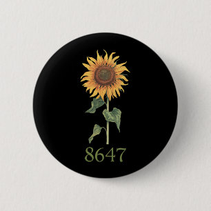 Sonnenblume 8647 86 47 Subtile Anti-Trump-Blumen B Button