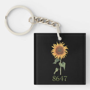 Sonnenblume 8647 86 47 Subtile Anti-Trump-Blumen B Schlüsselanhänger