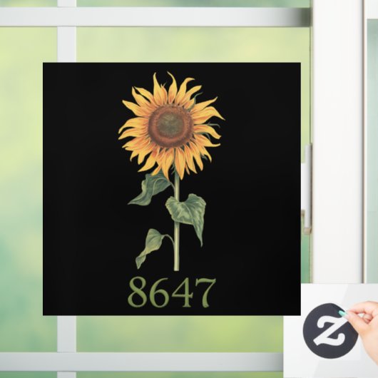 Sonnenblume 8647 86 47 Subtle Anti Trump Floral Bo Fensteraufkleber (Zuhause)