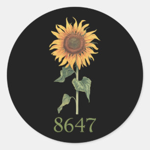 Sonnenblume 8647 86 47 Subtle Anti Trump Floral Bo Runder Aufkleber
