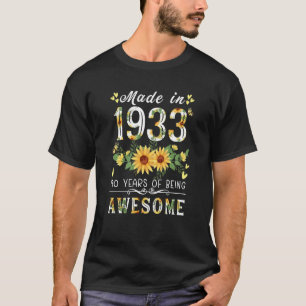 Sonnenblume 90. Geburtstag für Frauen Blumenbester T-Shirt