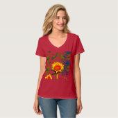 Sonnenblume Abend T-Shirt (Vorderseite Vollansicht)