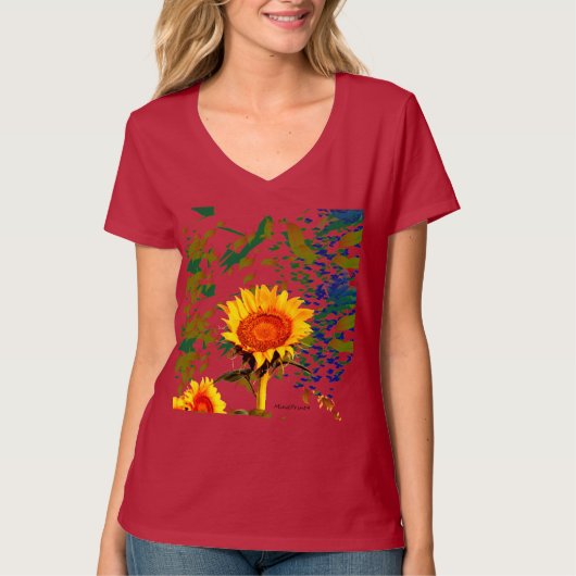Sonnenblume Abend T-Shirt (Vorderseite)