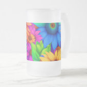 Sonnenblume Abstrakt #1 - Mattglas Bierglas (VorderseiteRechts)