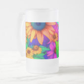 Sonnenblume Abstrakt #1 - Mattglas Bierglas (Vorderseite Links)