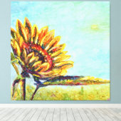 Sonnenblume Abstrakt Leinwanddruck (Insitu (Holzboden))