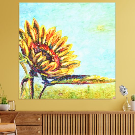 Sonnenblume Abstrakt Leinwanddruck (Insitu (Wohnzimmer))