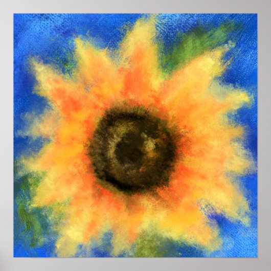 Sonnenblume - Abstrakte Originalgemälde Poster (Vorne)