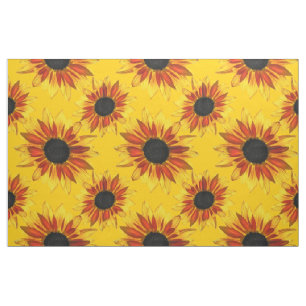 Sonnenblume-abstraktes Gewebe Stoff