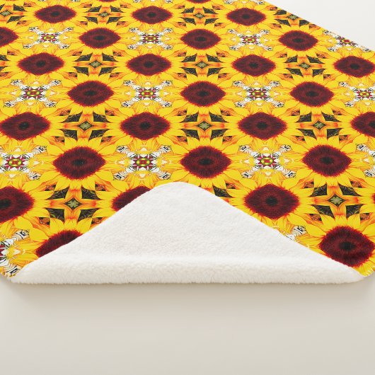 Sonnenblume Abstraktes Muster Kleine Sherpa Blanke Sherpadecke (3/4)