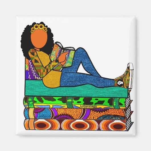 Sonnenblume Afrozentrierter Leser Magnet (Vorne)