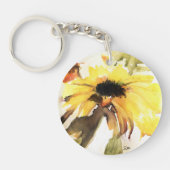Sonnenblume Akryllischer Schlüsselanhänger, rund ( Schlüsselanhänger (Vorderseite)