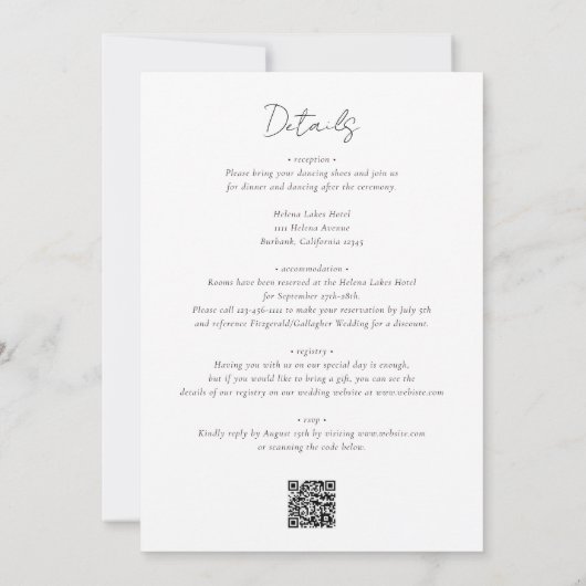 Sonnenblume Alles in einer Hochzeit Einladung (Rückseite)